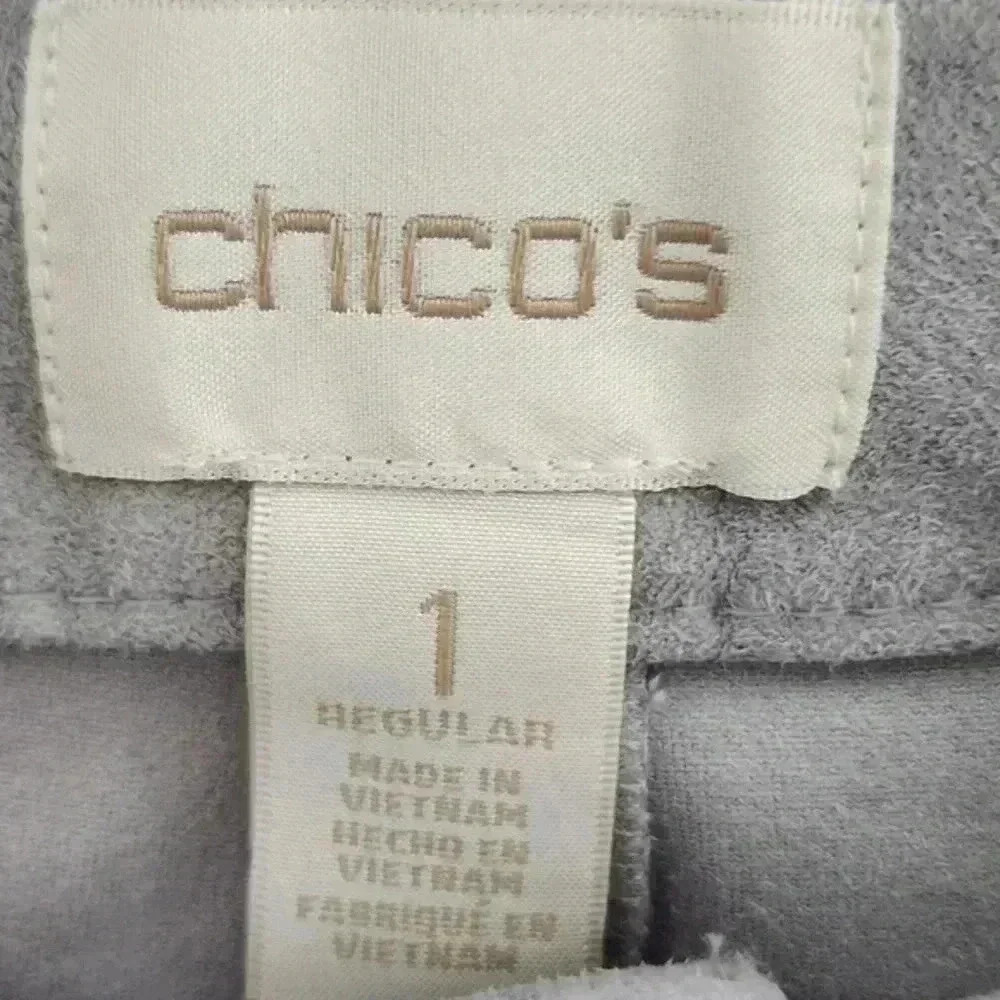 Chico's‎ Faux Suede leather Ankle Dress Pants Gray Women's 1/ 8 - Picture 7 of 9